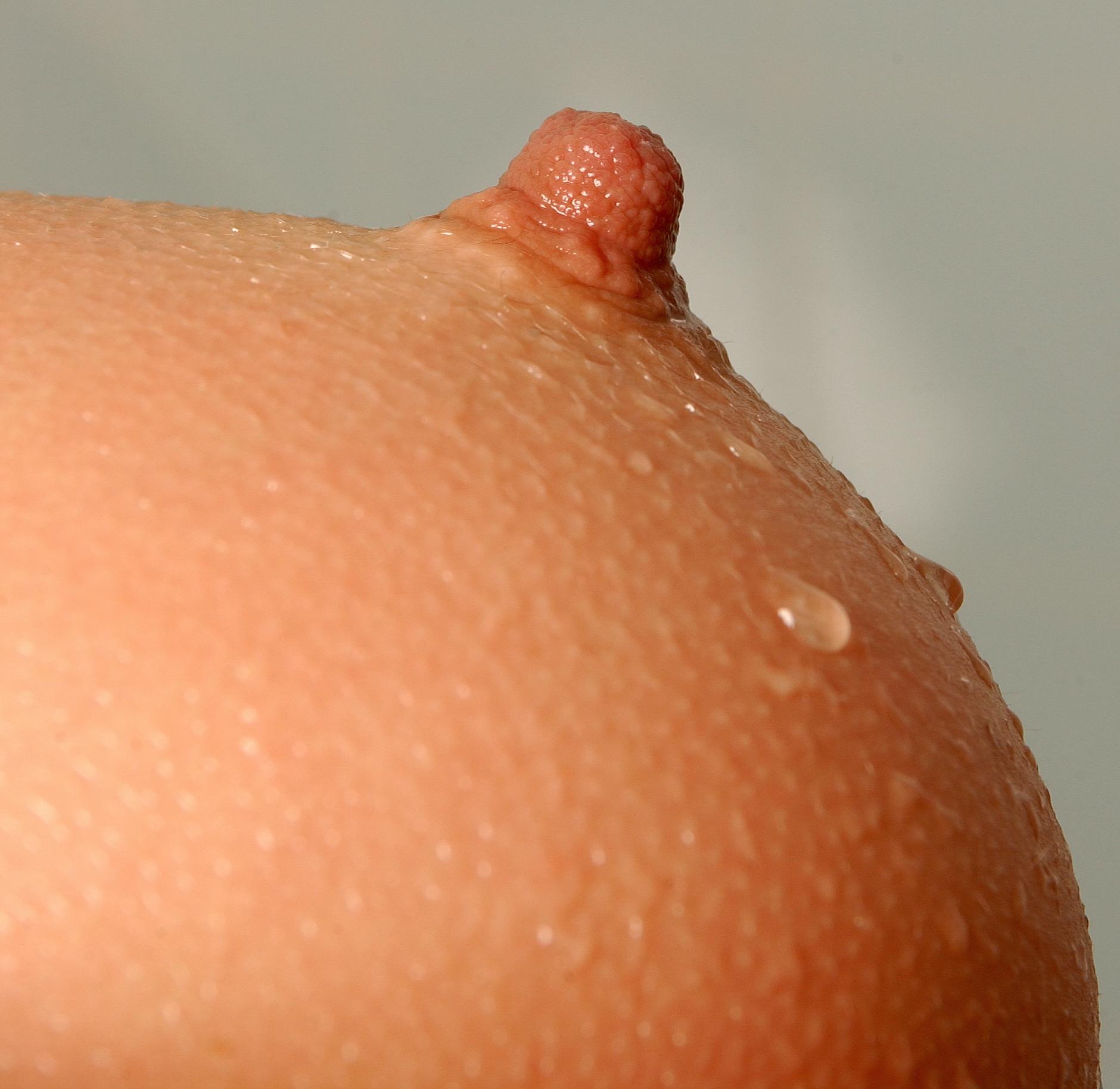 Full Wet Breast Closeup With Tight Tasty Nipple