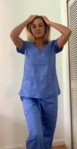 Beautiful Blonde Nurse Strips Off Her Clothes And Bends Over